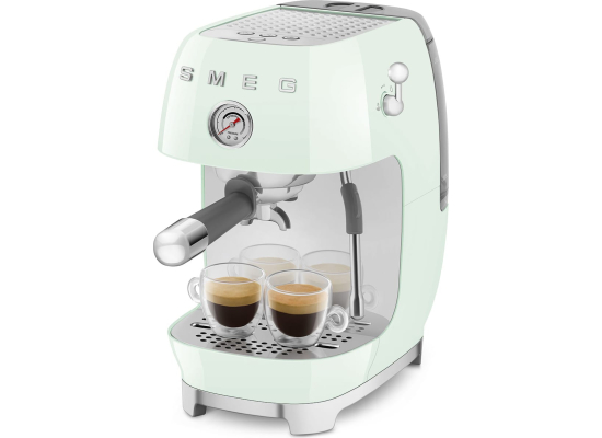 _RABAT_ | wysyłka 24H* | Ekspres kolbowy SMEG ECF03PGEU pastelowa zieleń | funkcja ColdBrew | linia 50's STYLE