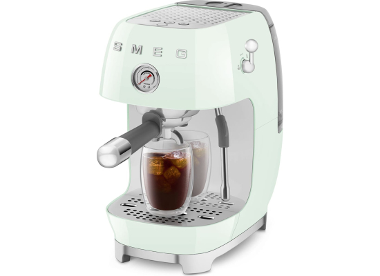 _RABAT_ | wysyłka 24H* | Ekspres kolbowy SMEG ECF03PGEU pastelowa zieleń | funkcja ColdBrew | linia 50's STYLE