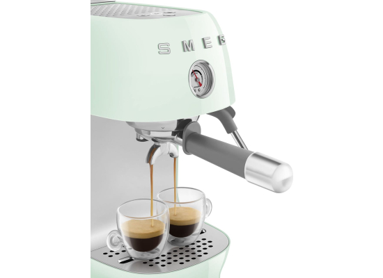 _RABAT_ | wysyłka 24H* | Ekspres kolbowy SMEG ECF03PGEU pastelowa zieleń | funkcja ColdBrew | linia 50's STYLE