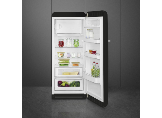 _RABAT_ | Lodówka wolnostojąca SMEG FAB28RBL6 czarny | zawiasy po PRAWEJ | 150cm | linia 50'S STYLE