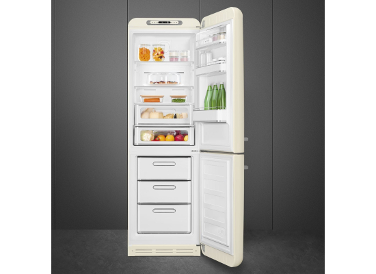 _RABAT_ | Lodówka wolnostojąca SMEG FAB32RCR6 kremowy | zawiasy po PRAWEJ | 197cm | linia 50'S STYLE
