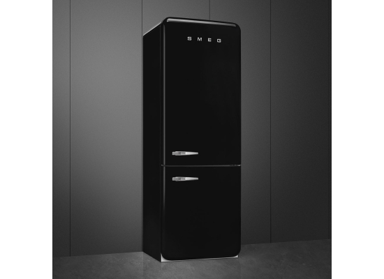 _RABAT_ | wysyłka 24H* | Lodówka wolnostojąca SMEG FAB38RBL6 czarny | zawiasy po PRAWEJ | 205cm | linia 50'S STYLE