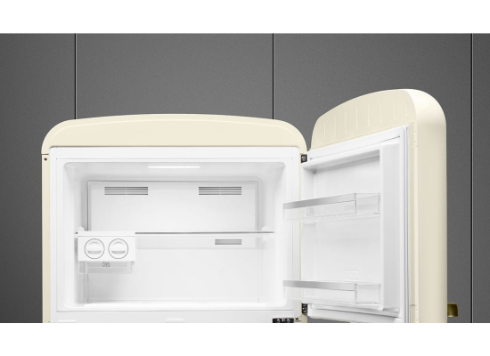 _RABAT_ | Lodówka wolnostojąca SMEG FAB50RCRB5 kremowy (uchwyty w kolorze mosiężnym) | zawiasy po PRAWEJ | 188cm | linia 50's STYLE
