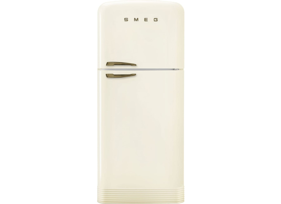 _RABAT_ | Lodówka wolnostojąca SMEG FAB50RCRB5 kremowy (uchwyty w kolorze mosiężnym) | zawiasy po PRAWEJ | 188cm | linia 50's STYLE