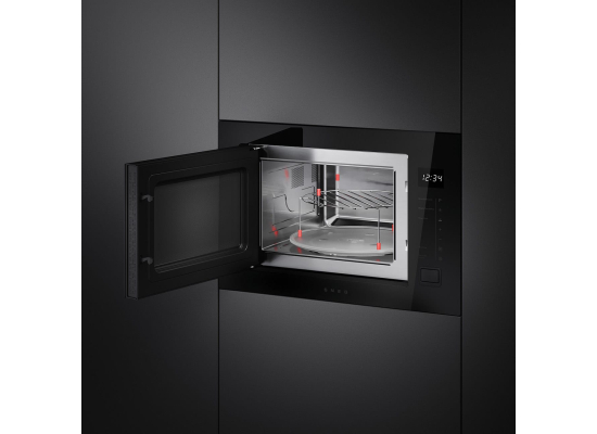 _RABAT_ | Kuchenka mikrofalowa SMEG FMI225BI czarny | linia MUSA