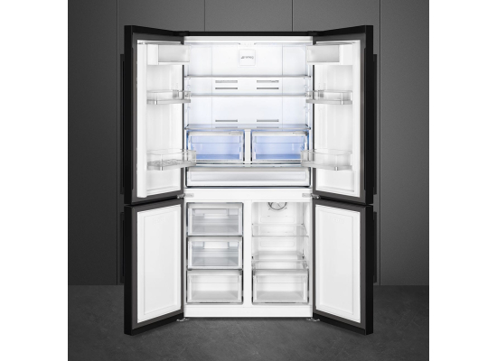 _RABAT_ | wysyłka 24H* | Lodówka wolnostojąca SbS SMEG FQ60NDE czarny | NoFrost (pełny) | linia UNIVERSAL