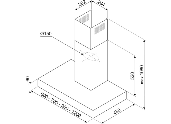 _RABAT_ | Okap przyścienny SMEG KBT900NE czarny mat | 90cm | 677 m3/h | linia UNIVERSAL