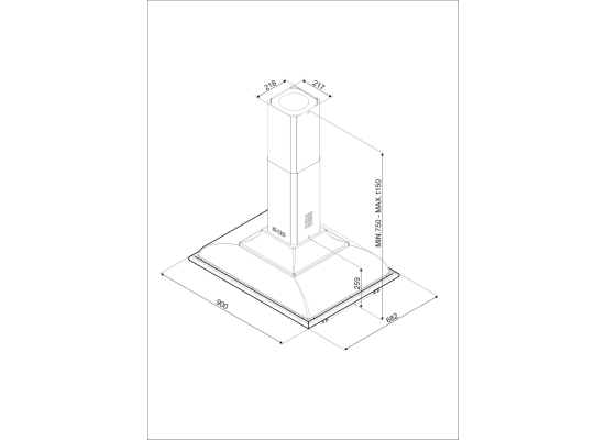 _RABAT_ | Okap wyspowy SMEG KCI19AOE antracyt | 90cm | 754 m3/h | linia CORTINA