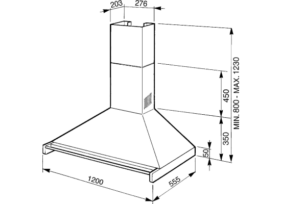 _RABAT_ | Okap przyścienny SMEG KD120HXE stal nierdzewna | 120cm | 788 m3/h | linia CLASSICA