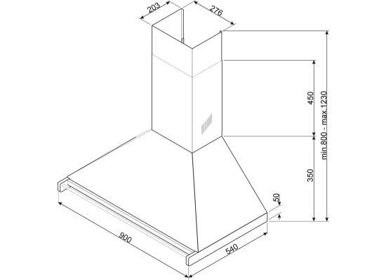 _RABAT_ | Okap przyścienny SMEG KD90HXE stal nierdzewna | 90cm | 781 m3/h | linia CLASSICA