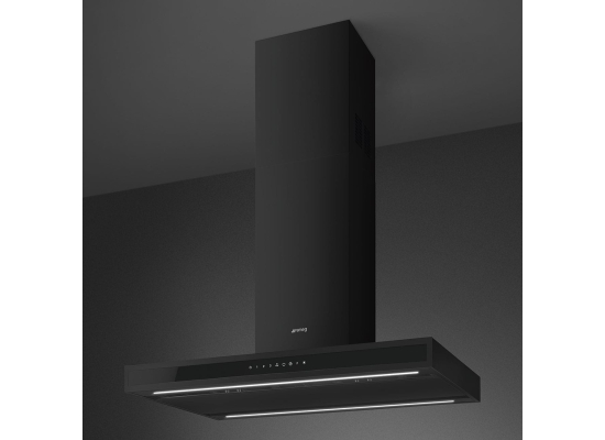 _RABAT_ | Okap wyspowy SMEG KLTI9L4MB czarny mat | 90cm | 820 m3/h | linia UNIVERSAL
