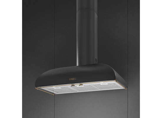 _RABAT_ | Okap przyścienny SMEG KS89AOE antracyt (pokrętła z mosiądzu) | 90cm | 788 m3/h | linia COLONIALE