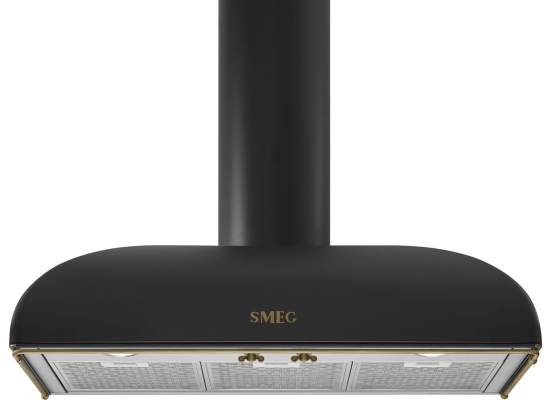 _RABAT_ | Okap przyścienny SMEG KS89AOE antracyt (pokrętła z mosiądzu) | 90cm | 788 m3/h | linia COLONIALE