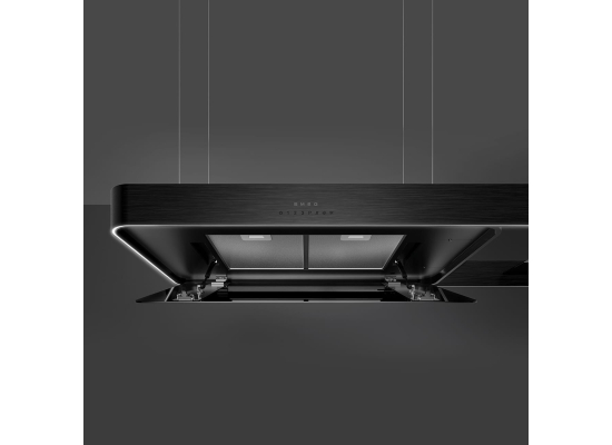 _RABAT_ | Okap wyspowy SMEG KSLS18MB czarny mat | 180cm | 650 m3/h | linia ISOLA