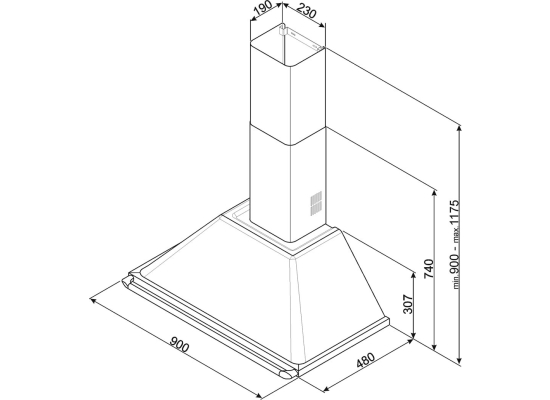_RABAT_ | Okap przyścienny SMEG KT90GRE niebieskoszary | 90cm | 788 m3/h | linia VICTORIA