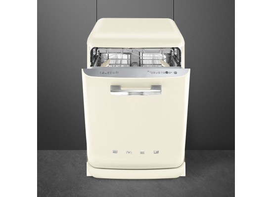 _RABAT_ | Zmywarka wolnostojąca SMEG LVFABCR3 kremowy + uchwyt chrom | 60cm | linia 50's STYLE