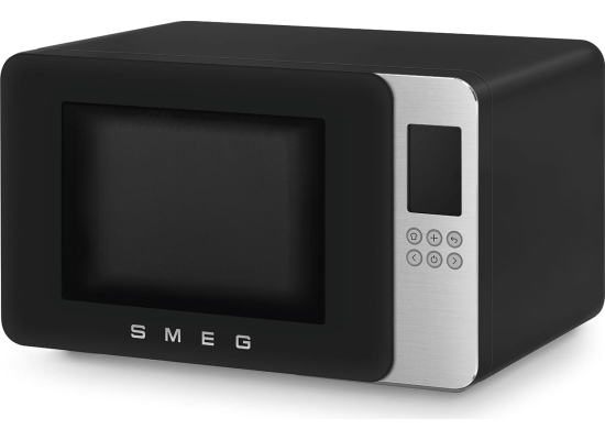 _RABAT_ | Kuchenka mikrofalowa wolnostojąca SMEG MOC01BLMEU czarny mat | funkcja grilla | linia COLLEZIONE