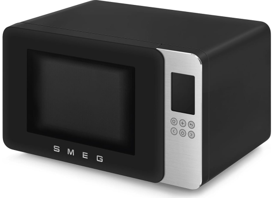 _RABAT_ | Kuchenka mikrofalowa wolnostojąca SMEG MOC01BLMEU czarny mat | funkcja grilla | linia COLLEZIONE