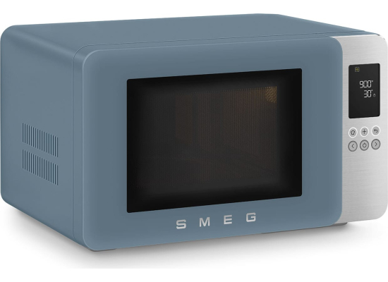 _RABAT_ | Kuchenka mikrofalowa wolnostojąca SMEG MOC01SBMEU storm blue mat | funkcja grilla | linia COLLEZIONE