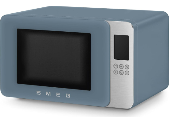 _RABAT_ | Kuchenka mikrofalowa wolnostojąca SMEG MOC01SBMEU storm blue mat | funkcja grilla | linia COLLEZIONE