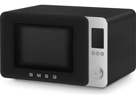 _RABAT_ | Kuchenka mikrofalowa wolnostojąca SMEG MOC02BLMEU czarny mat | Air Fry, funkcja grilla | linia COLLEZIONE