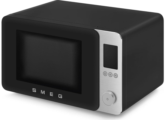_RABAT_ | Kuchenka mikrofalowa wolnostojąca SMEG MOC02BLMEU czarny mat | Air Fry, funkcja grilla | linia COLLEZIONE