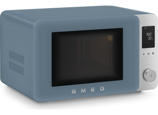 _RABAT_ | wysyłka 24H* | Kuchenka mikrofalowa wolnostojąca SMEG MOC02SBMEU storm blue mat | Air Fry, funkcja grilla | linia COLLEZIONE