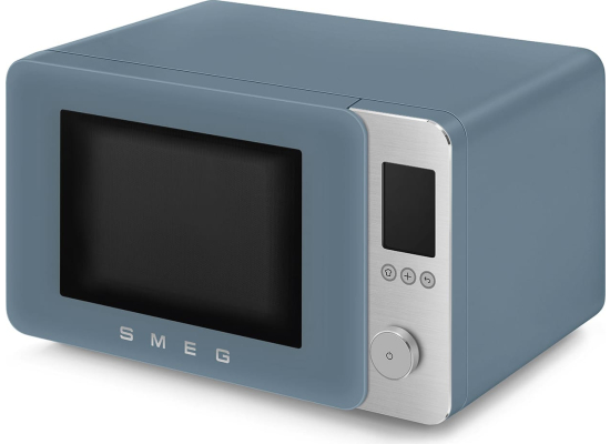 _RABAT_ | wysyłka 24H* | Kuchenka mikrofalowa wolnostojąca SMEG MOC02SBMEU storm blue mat | Air Fry, funkcja grilla | linia COLLEZIONE