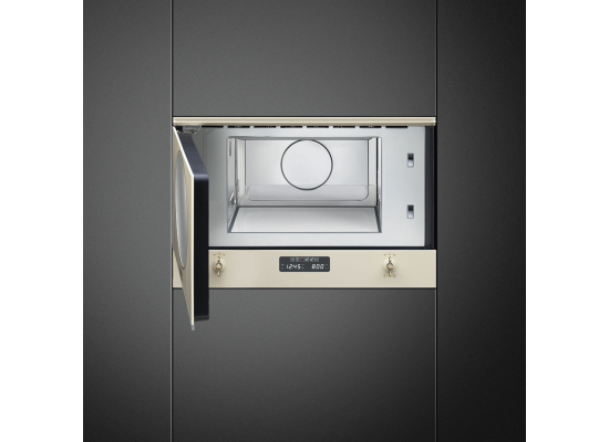 _RABAT_ | wysyłka 24H* | Kuchenka mikrofalowa SMEG MP822PO kremowy (wykończenie w kolorze mosiężnym) | linia COLONIALE