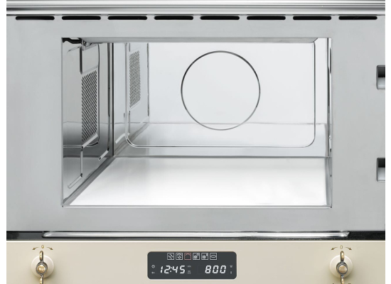_RABAT_ | wysyłka 24H* | Kuchenka mikrofalowa SMEG MP822PO kremowy (wykończenie w kolorze mosiężnym) | linia COLONIALE