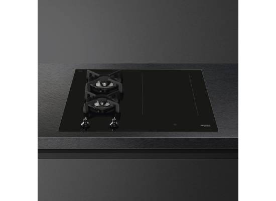 Płyta indukcyjno-gazowa SMEG PM3643D czarne szkło | linia CLASSICA