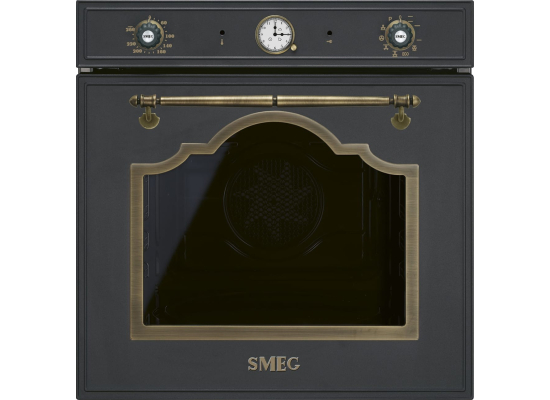 _RABAT_ | Piekarnik SMEG SFP67C1TAO antracytowy (pokrętła z mosiądzu) | czyszczenie pyroliza | linia CORTINA