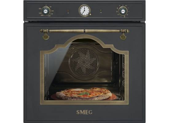 Piekarnik SMEG SFP750AOPZ antracyt (pokrętła z mosiądzu) | czyszczenie pyroliza | linia CORTINA