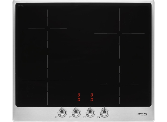 _RABAT_ | Płyta indukcyjna SMEG SI364FXM ramka ze stali + czarne szkło (pokrętła classica) | linia CLASSICA