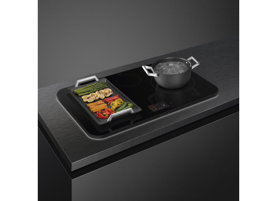 _RABAT_ | Płyta indukcyjna SMEG SISL7845MB czarne szkło + ramka czarny mat | 80cm | linia ISOLA