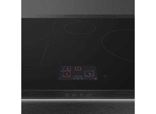 _RABAT_ | Płyta indukcyjna SMEG SISL7845MB czarne szkło + ramka czarny mat | 80cm | linia ISOLA