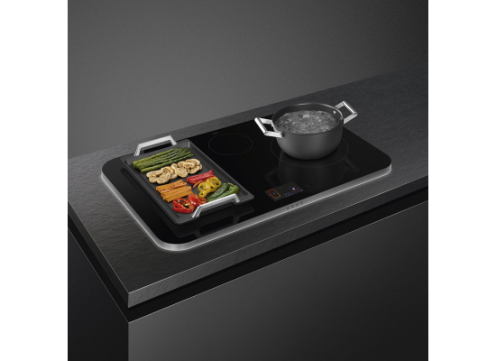 _RABAT_ | Płyta indukcyjna SMEG SISL7845X czarne szkło + ramka ze stali nierdzewnej | 80cm | linia ISOLA