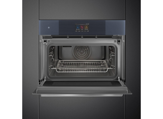 _RABAT_ | Piekarnik z funkcją mikrofali i pary SMEG SO4104APG neptune grey | czyszczenie parowe | linia LINEA