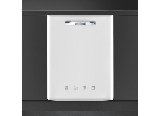 _RABAT_ | Zmywarka do zabudowy SMEG STFABWH3 biały + uchwyt chrom | 60cm | linia 50's STYLE