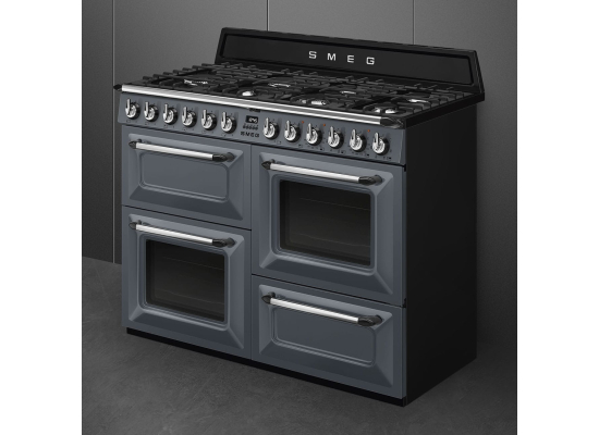_RABAT_ | Kuchnia z płytą gazową SMEG TR4110GR niebieskoszary | 110cm | czyszczenie parowe | linia VICTORIA | + GRATIS robot SMF05BLEU