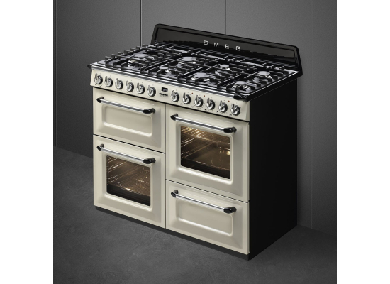 _RABAT_ | Kuchnia z płytą gazową SMEG TR4110P1 kremowy | 110cm | czyszczenie parowe | linia VICTORIA | + GRATIS robot SMF05BLEU