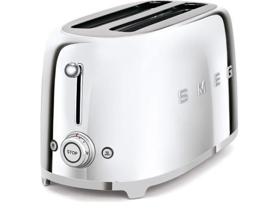 _RABAT_ | Toster na 4 kromki SMEG TSF02SSEU srebrny | 2 kieszenie | linia 50's STYLE