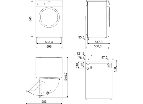 _RABAT_ | Pralka wolnostojąca SMEG WNP96SLAAIN1 | 9 kg | 1600 obr/min | silnik INWERTER | linia UNIVERSAL