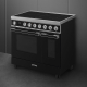 _RABAT_ | Kuchnia z płytą indukcyjną SMEG CPF92IMBL czarny | 90cm | czyszczenie parowe | linia PORTOFINO | + GRATIS robot SMF05BLEU