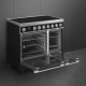 _RABAT_ | Kuchnia z płytą indukcyjną SMEG CPF92IMBL czarny | 90cm | czyszczenie parowe | linia PORTOFINO | + GRATIS robot SMF05BLEU