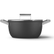 _RABAT_ | Garnek z pokrywką SMEG CSF2412BLM czarny mat | 24cm