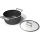 _RABAT_ | Garnek z pokrywką SMEG CSF2412BLM czarny mat | 24cm