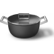 _RABAT_ | Garnek z pokrywką SMEG CSF2412BLM czarny mat | 24cm