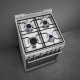 _RABAT_ | Kuchnia z płytą gazową SMEG CX60GMX stal nierdzewna | 60cm | czyszczenie parowe | linia CONCERTO | + GRATIS blender BLF03BLEU
