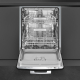 _RABAT_ | Zmywarka do zabudowy SMEG STFABBL3 czarny + uchwyt chrom | 60cm | linia 50's STYLE